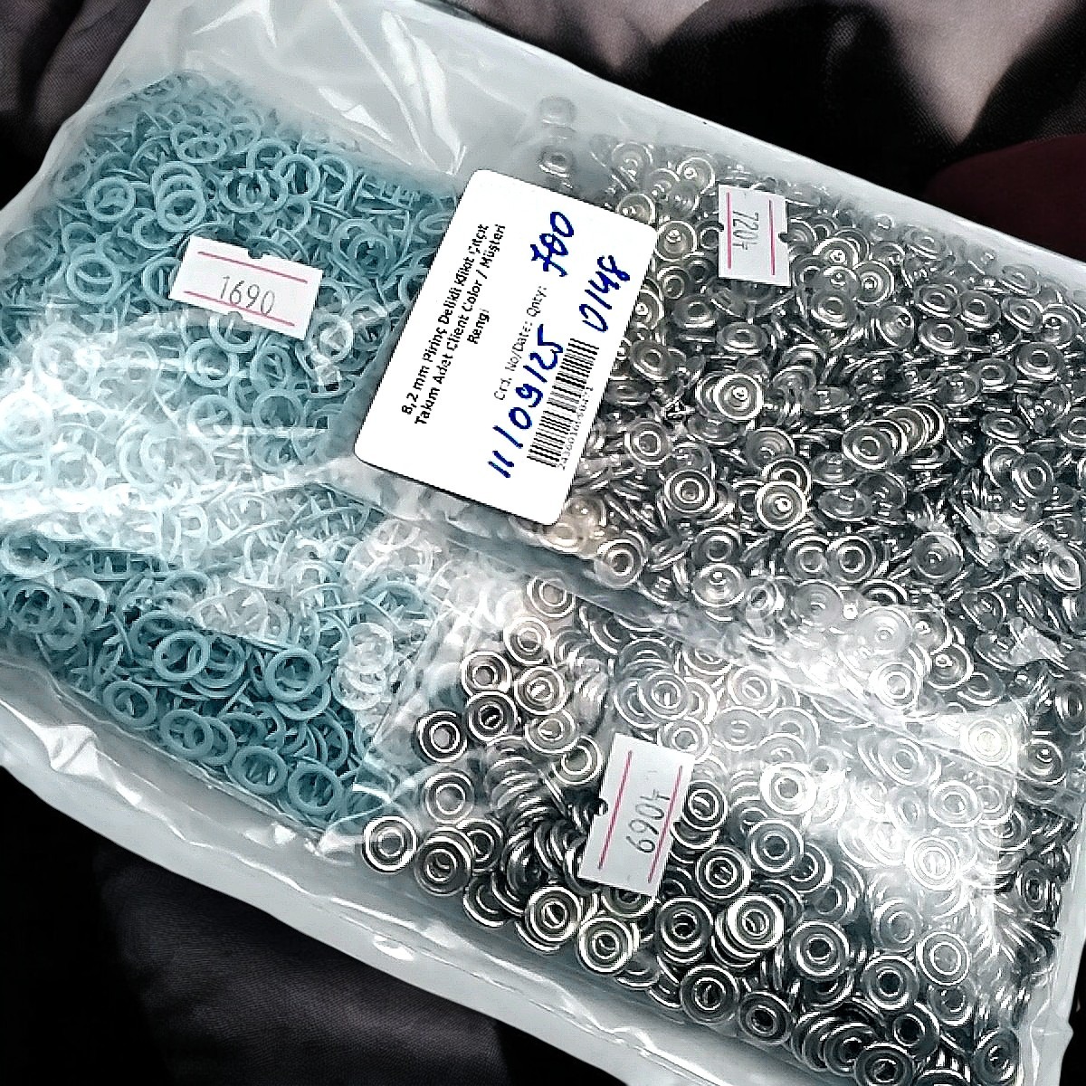 8 mm Bebek Mavisi Delikli Klikıt Çıtçıt – 250 Takım